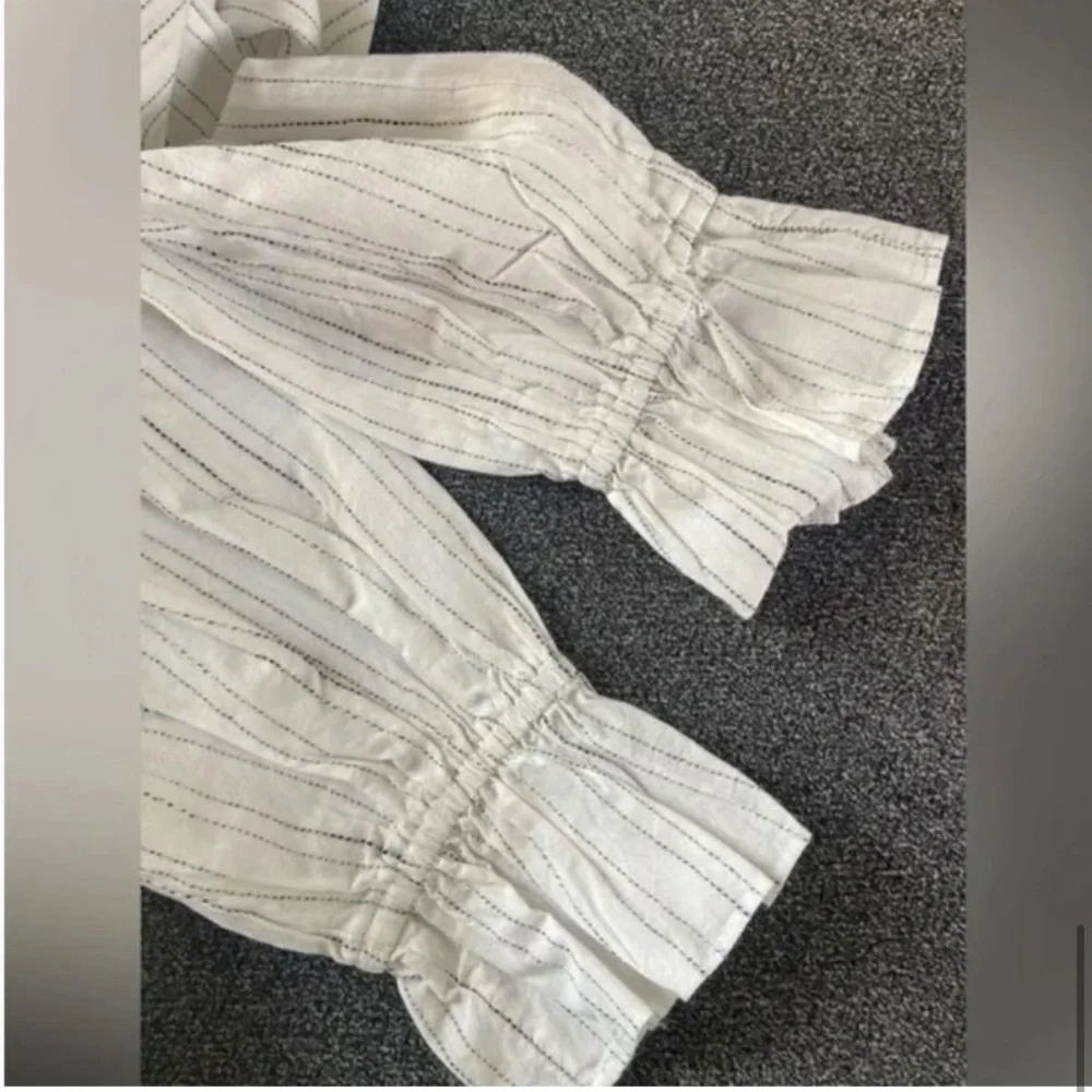 NWT JCrew Button-up tie-waist top in stripes